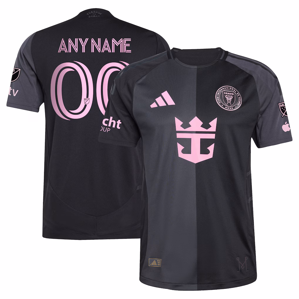 Men's Inter Miami CF adidas Black 2025 The Fortitude Kit Authentic Custom Jersey - ujerseystore