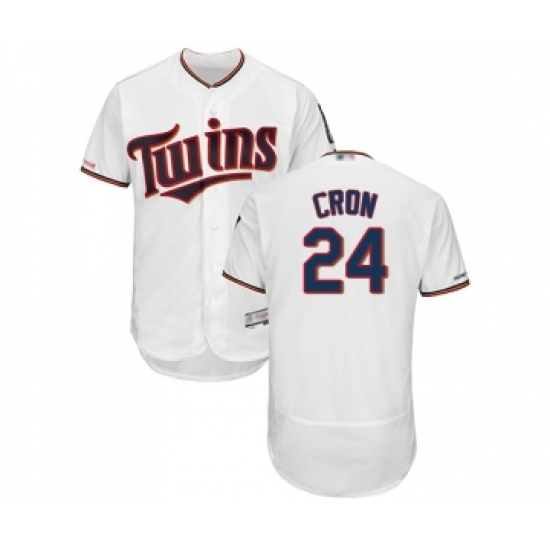 Men's Minnesota Twins #24 C. J. Cron White Home Flex Base Authentic Collection Baseball Jersey - Ujersey