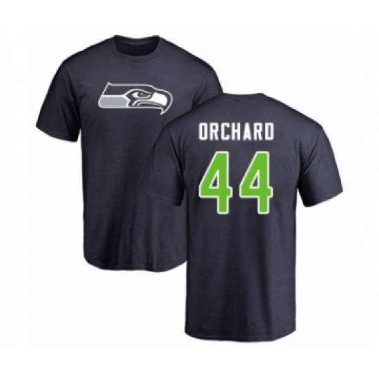 Football Seattle Seahawks #44 Nate Orchard Navy Blue Name & Number Logo T-Shirt - Ujersey