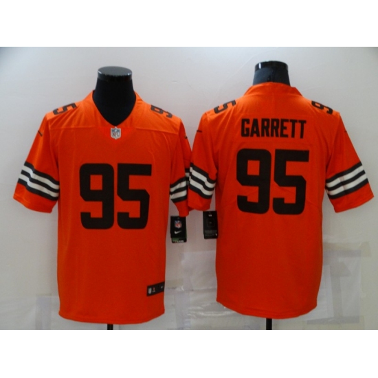 Men's Cleveland Browns #95 Myles Garrett Orange Player Limited Jersey - Ujersey
