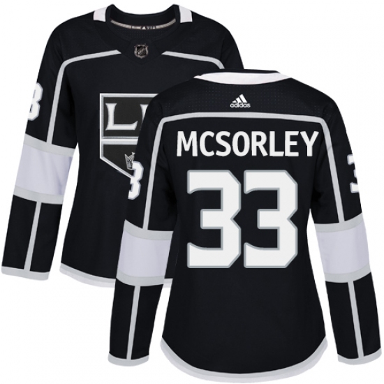 Women's Adidas Los Angeles Kings #33 Marty Mcsorley Authentic Black Home NHL Jersey - Ujersey