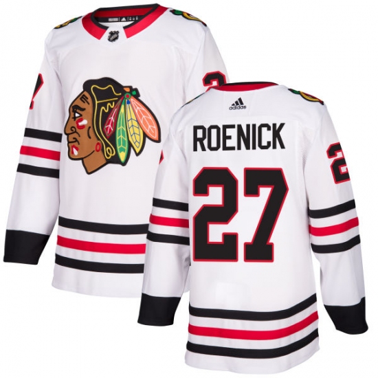 Youth Adidas Chicago Blackhawks #27 Jeremy Roenick Authentic White Away NHL Jersey - Ujersey
