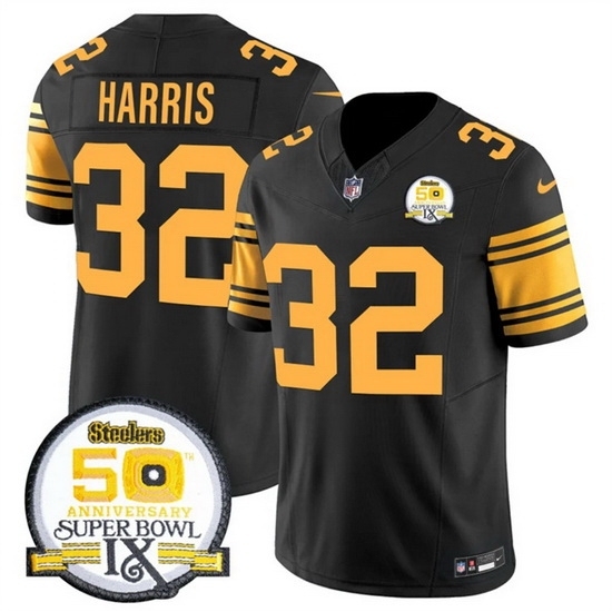 Men's Pittsburgh Steelers #32 Franco Harris Black 2024 F U S E 50th Anniversary Of Super Bowl IX Color Rush Limited Stitched Jersey - Ujersey