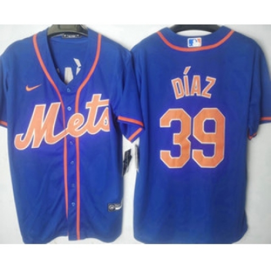 Men's New York Mets #39 Edwin Diaz Blue Stitched MLB Cool Base Nike Jersey - Ujersey