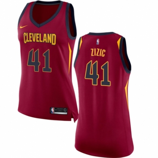 Women's Nike Cleveland Cavaliers #41 Ante Zizic Swingman Maroon NBA Jersey - Icon Edition - Ujersey