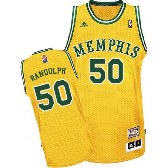 Men's Adidas Memphis Grizzlies #50 Zach Randolph Swingman Gold ABA Hardwood Classic NBA Jersey - Ujersey