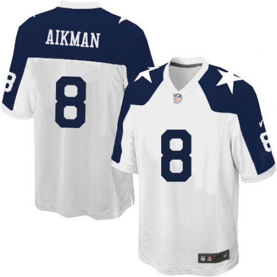 Men's Nike Dallas Cowboys #8 Troy Aikman Game White Throwback Alternate NFL Jersey - Ujersey
