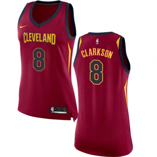 Women's Nike Cleveland Cavaliers #8 Jordan Clarkson Swingman Maroon NBA Jersey - Icon Edition - Ujersey