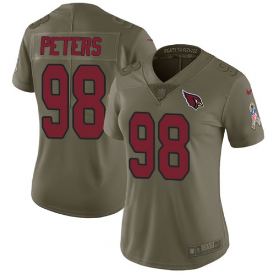 Women's Nike Arizona Cardinals #98 Corey Peters Limited Olive 2017 Salute to Service NFL Jersey - Ujersey