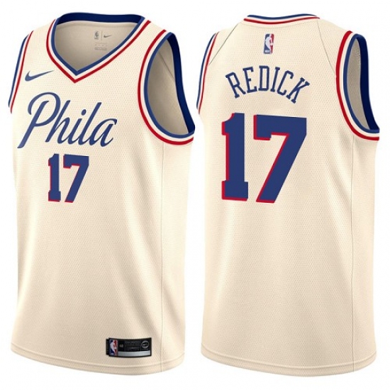 Women's Nike Philadelphia 76ers #17 JJ Redick Swingman Cream NBA Jersey - City Edition - ujerseystore