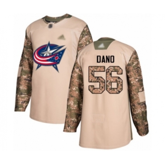Men's Columbus Blue Jackets #56 Marko Dano Authentic Camo Veterans Day Practice Hockey Jersey - Ujersey