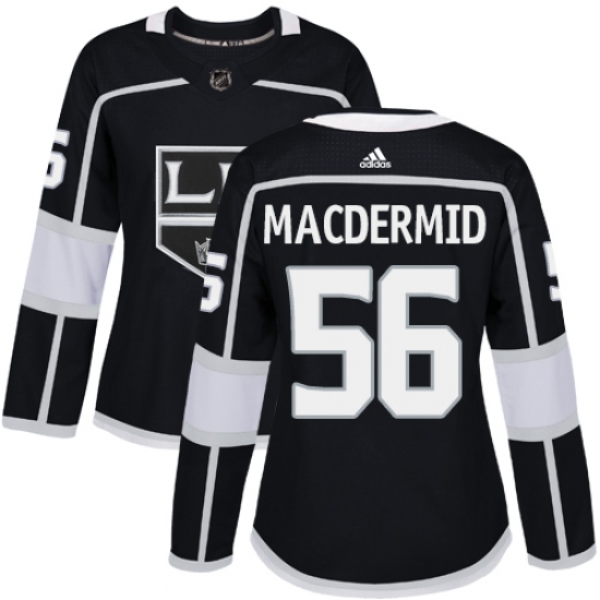 Women's Adidas Los Angeles Kings #56 Kurtis MacDermid Authentic Black Home NHL Jersey - Ujersey