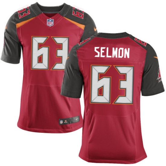 Men's Nike Tampa Bay Buccaneers #63 Lee Roy Selmon Elite Red Team Color NFL Jersey