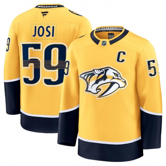 Men's Nashville Predators #59 Roman Josi Gold 2024-25 Home Stitched Hockey Jersey - Ujersey