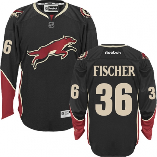 Youth Reebok Arizona Coyotes #36 Christian Fischer Authentic Black Third NHL Jersey - Ujersey