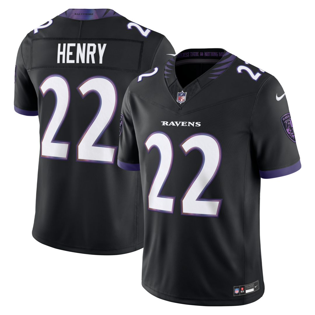Men's Baltimore Ravens Derrick Henry Nike Black Alternate Alternate Vapor F.U.S.E. Stitched Limited Jersey - SUjersey01