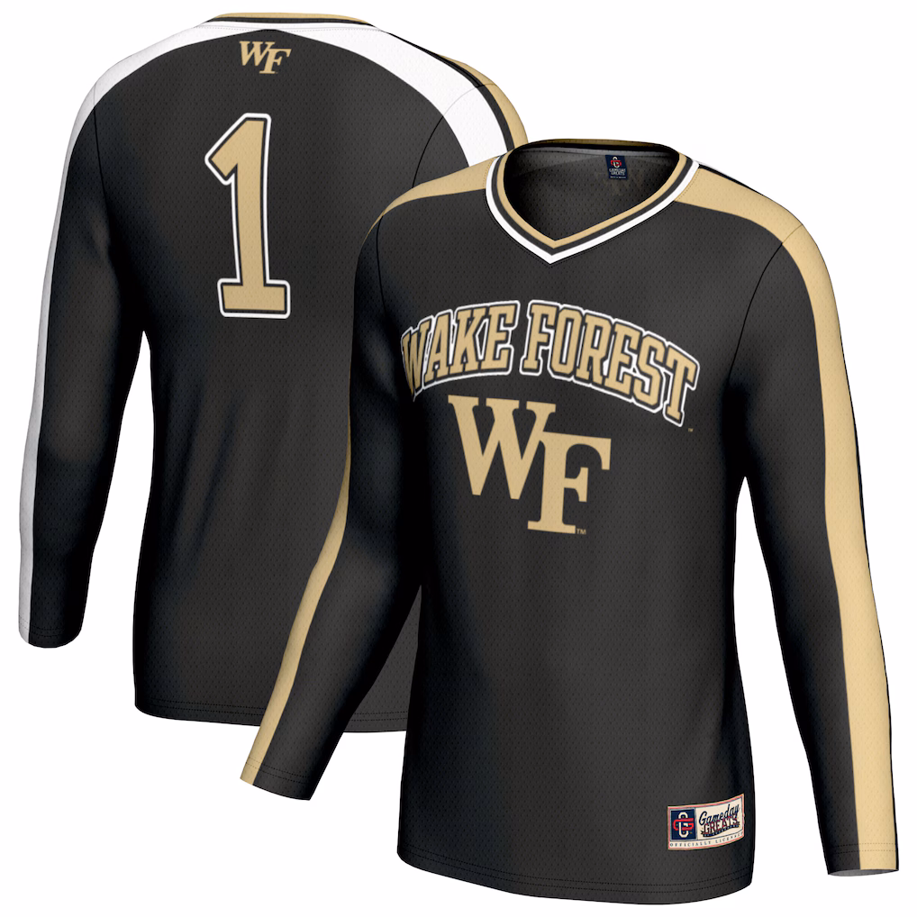 Youth GameDay Greats Black Wake Forest Demon Deacons #1 Lightweight Volleyball Fashion Jersey