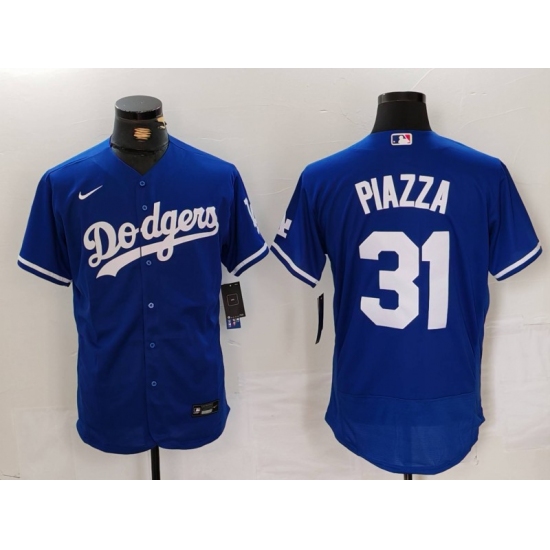 Men's Los Angeles Dodgers #31 Mike Piazza Blue Flex Base Stitched Baseball Jersey - Ujersey
