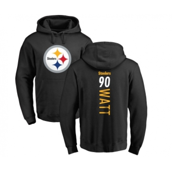 Football Pittsburgh Steelers #90 T. J. Watt Black Backer Pullover Hoodie - Ujersey