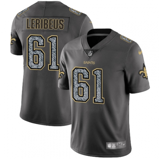 Men's Nike New Orleans Saints #61 Josh LeRibeus Gray Static Vapor Untouchable Limited NFL Jersey - Ujersey