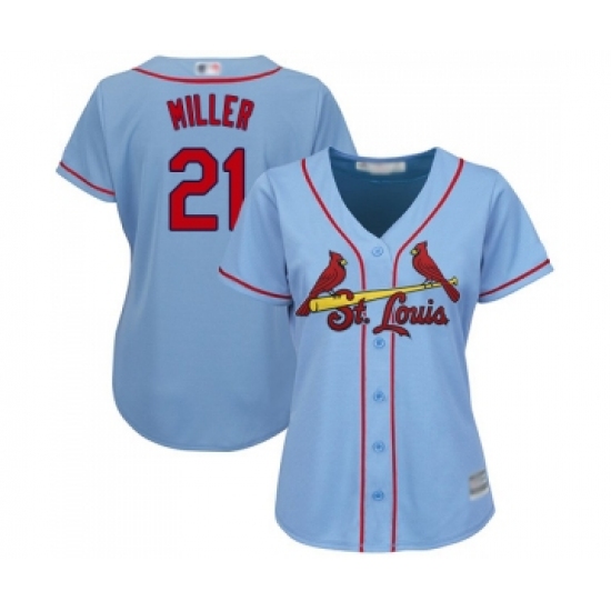 Women's St. Louis Cardinals #21 Andrew Miller Replica Light Blue Alternate Cool Base Baseball Jersey - Ujersey