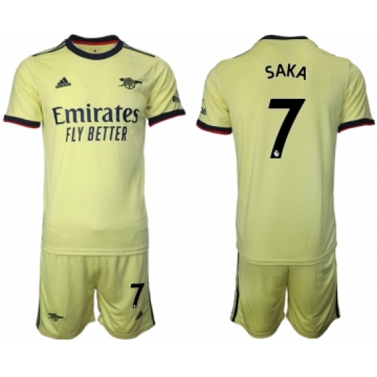 Men 2021-2022 Club Arsenal away yellow 7 Soccer Jersey
