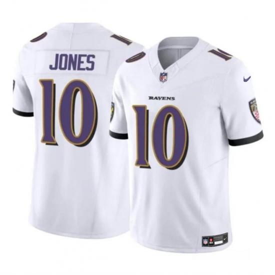 Men's Baltimore Ravens #10 Emory Jones White 2023 F.U.S.E Vapor Limited Football Jersey - Ujersey