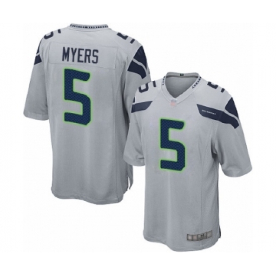 Men's Seattle Seahawks #5 Jason Myers Game Grey Alternate Football Jersey - Ujersey