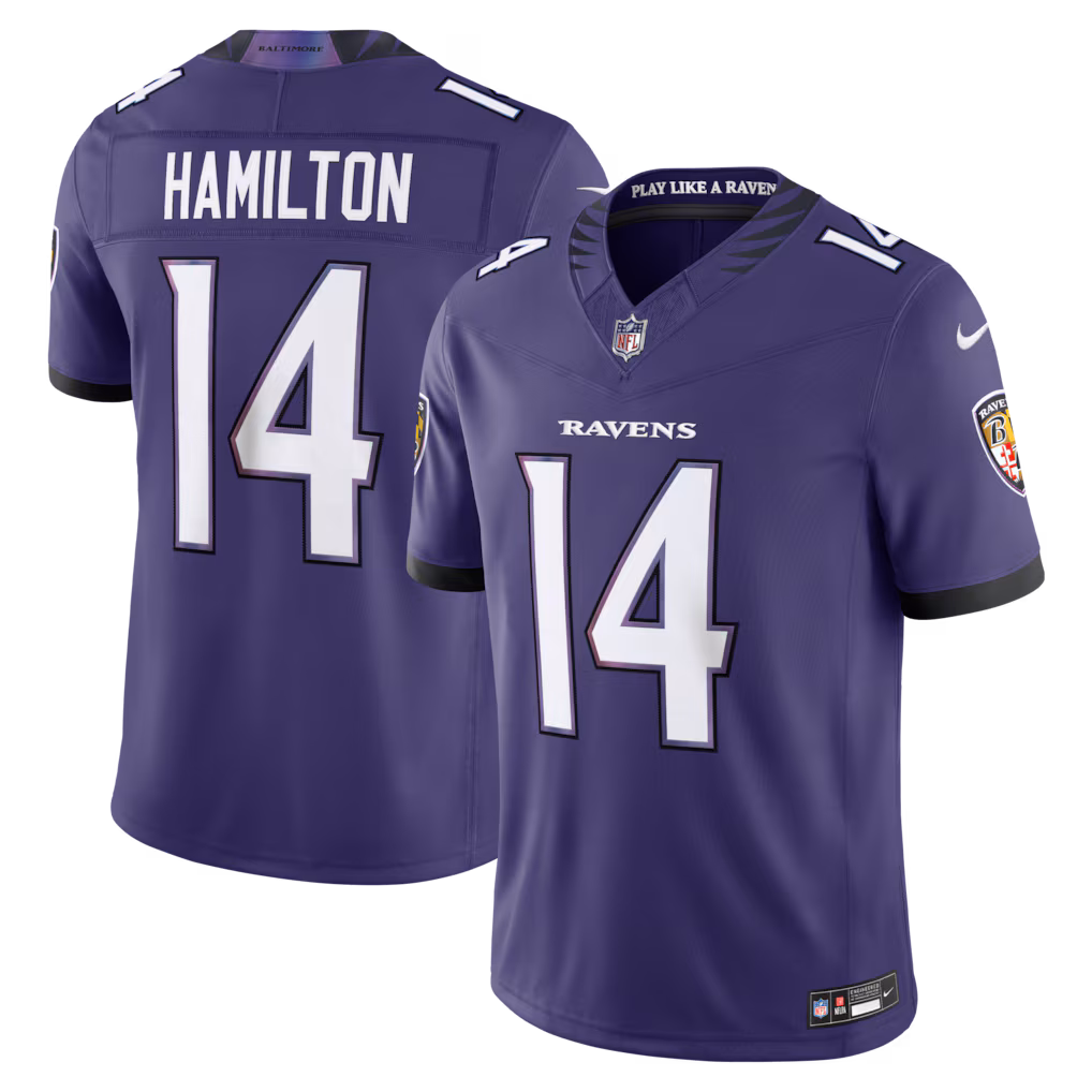 Men's Baltimore Ravens Kyle Hamilton Nike Purple Vapor F.U.S.E. Sewn Down Limited Jersey - Vujersey Los Angeles Rams