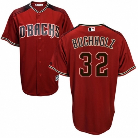 Men's Majestic Arizona Diamondbacks #32 Clay Buchholz Replica Red/Brick Alternate Cool Base MLB Jersey - Ujersey
