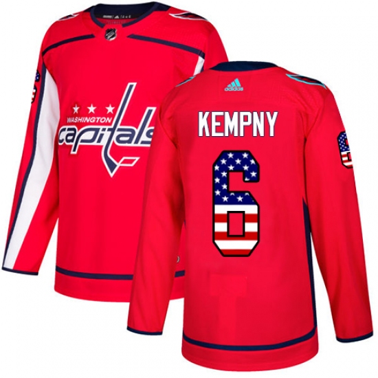 Youth Adidas Washington Capitals #6 Michal Kempny Authentic Red USA Flag Fashion NHL Jersey - Ujersey
