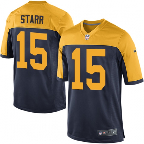 Men's Nike Green Bay Packers #15 Bart Starr Game Navy Blue Alternate NFL Jersey - Ujersey