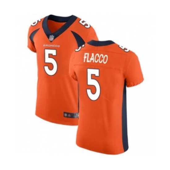 Men's Denver Broncos #5 Joe Flacco Orange Team Color Vapor Untouchable Elite Player Football Jersey - Ujersey