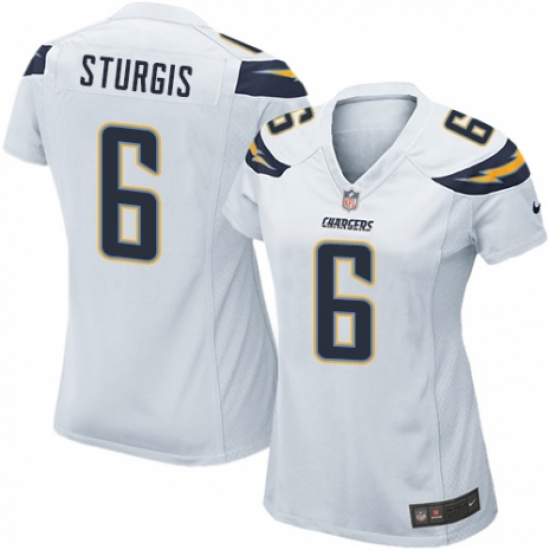 Women's Nike Los Angeles Chargers #6 Caleb Sturgis Game White NFL Jersey - Ujersey