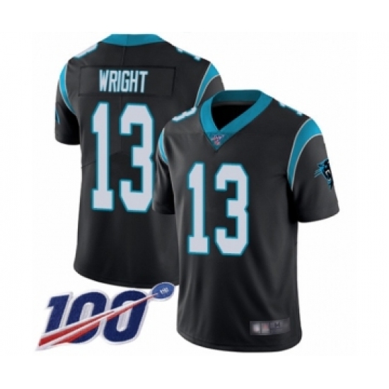 Men's Carolina Panthers #13 Jarius Wright Black Team Color Vapor Untouchable Limited Player 100th Season Football Jersey - Ujersey