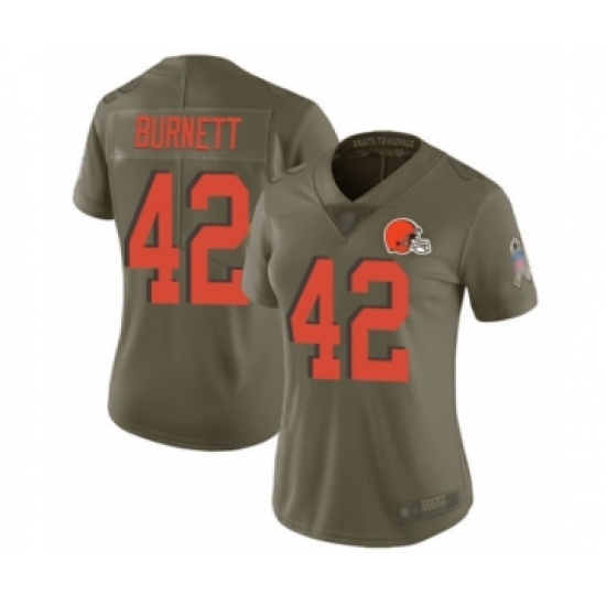 Women's Cleveland Browns #42 Morgan Burnett Limited Olive 2017 Salute to Service Football Jersey - Ujersey