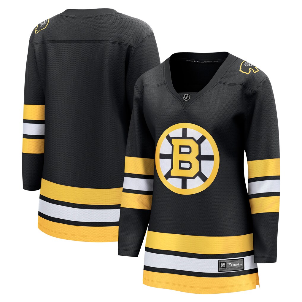Women's Boston Bruins Fanatics Black Anniversary Home Breakaway Jersey - U-jersey