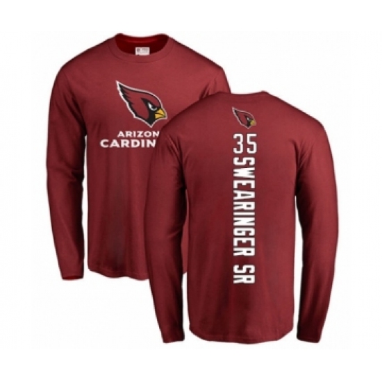 NFL Nike Arizona Cardinals #35 D.J. Swearinger SR Maroon Backer Long Sleeve T-Shirt - Ujersey