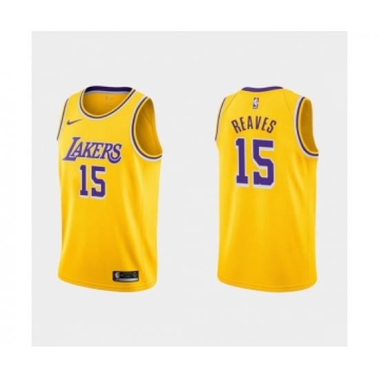 Men's Los Angeles Lakers #15 Austin Reaves Gold Stitched Jersey - Ujersey
