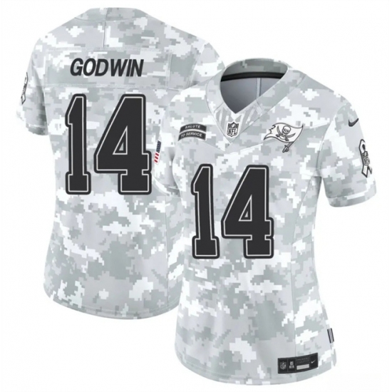 Women's Tampa Bay Buccaneers #14 Chris Godwin 2024 F.U.S.E Arctic Camo Salute To Service Limited Stitched Football Jersey(Run Small) - Ujersey