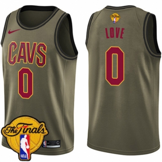 Youth Nike Cleveland Cavaliers #0 Kevin Love Swingman Green Salute to Service 2018 NBA Finals Bound NBA Jersey - Ujersey