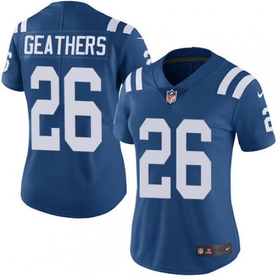 Women's Nike Indianapolis Colts #26 Clayton Geathers Royal Blue Team Color Vapor Untouchable Limited Player NFL Jersey - Ujersey