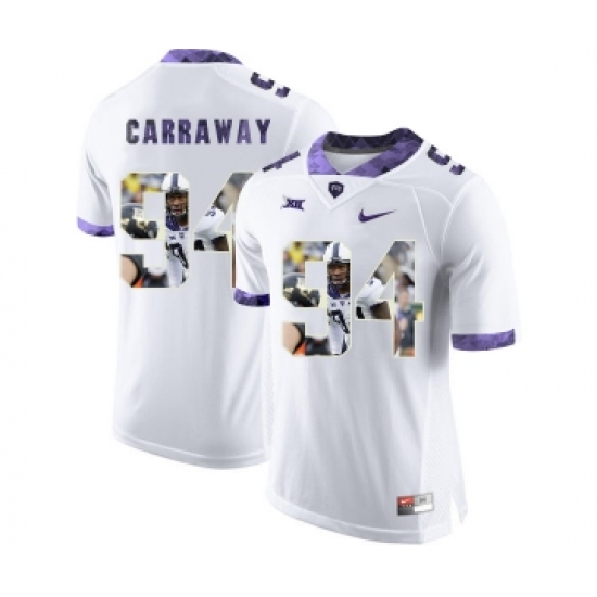 TCU Horned Frogs 94 Josh Carraway White With Portrait Print College Football Limited Jersey - Ujersey