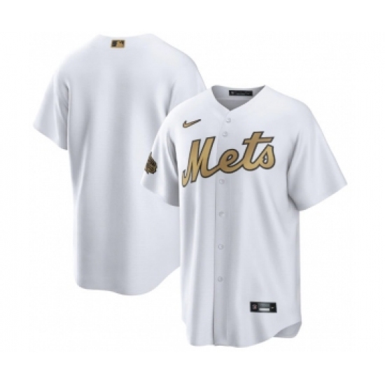 Men's New York Mets Blank White 2022 All-Star Cool Base Stitched Baseball Jersey - Ujersey