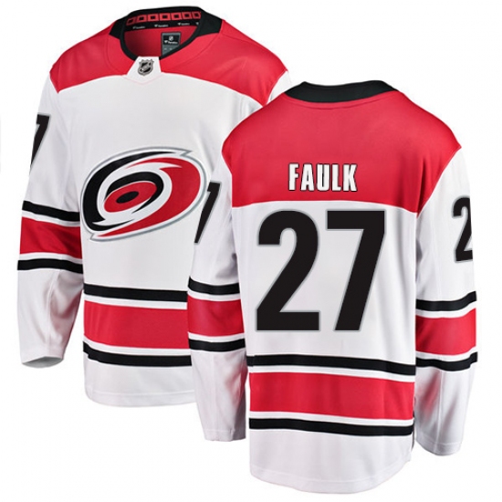 Youth Carolina Hurricanes #27 Justin Faulk Fanatics Branded White Away Breakaway NHL Jersey - Ujersey
