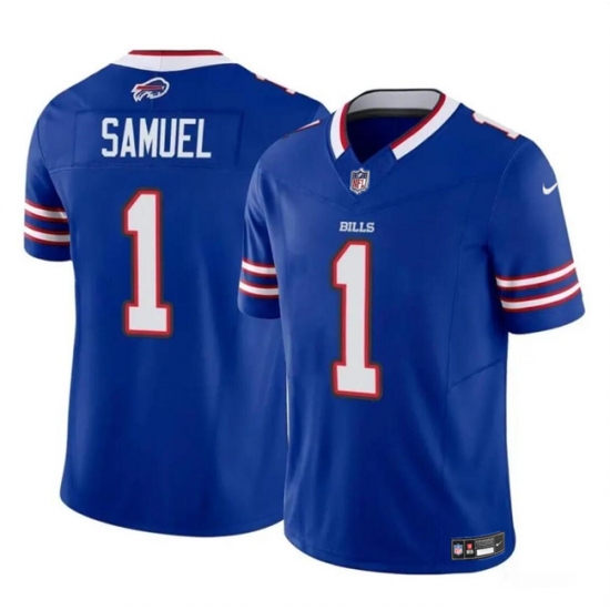 Men's Buffalo Bills #1 Curtis Samuel Blue 2023 F.U.S.E. Vapor Untouchable Limited Football Stitched Jersey - Ujersey