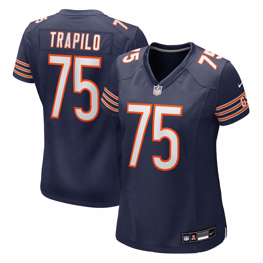 Women's Chicago Bears Ozzy Trapilo Nike Navy Team Game Jersey - Ujersey