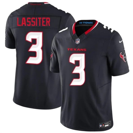 Men's Houston Texans #3 Kamari Lassiter Navy 2026 F.U.S.E. Vapor Limited Stitched Football Jersey - Ujersey