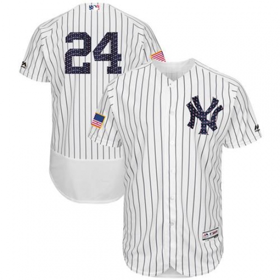 Men's Majestic New York Yankees #24 Gary Sanchez White Stars & Stripes Authentic Collection Flex Base MLB Jersey - Ujersey