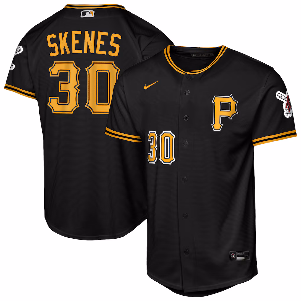 Youth Pittsburgh Pirates Paul Skenes Nike Black Alternate Stadium Jersey - Ujersey